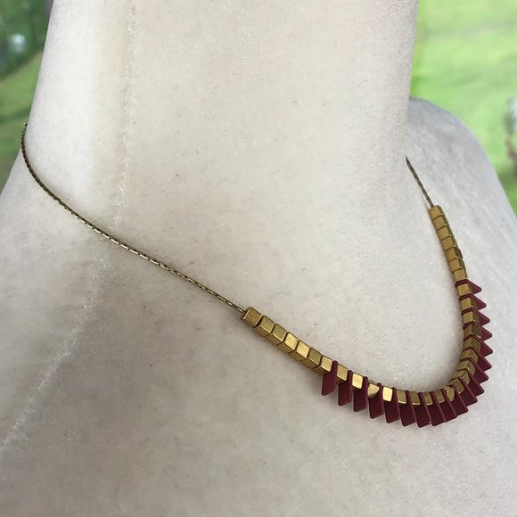 Madewell Geometric Gold Tone Adjustable Statement Necklace Festival Glamcore - Picture 5 of 8